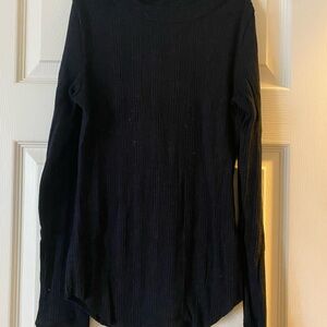Aerie Black Long Sleeve Ribbed Tee